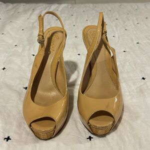 Gucci platform sling back heels
